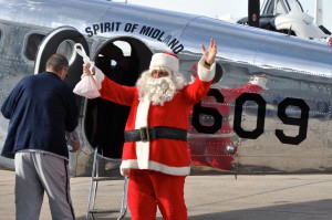 Santa arrived in luxury aboard the wing's C-45 